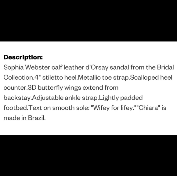 SOPHIA WEBSTER "CHIARA" ICE BRIDAL SANDALS - Picture 10 of 10